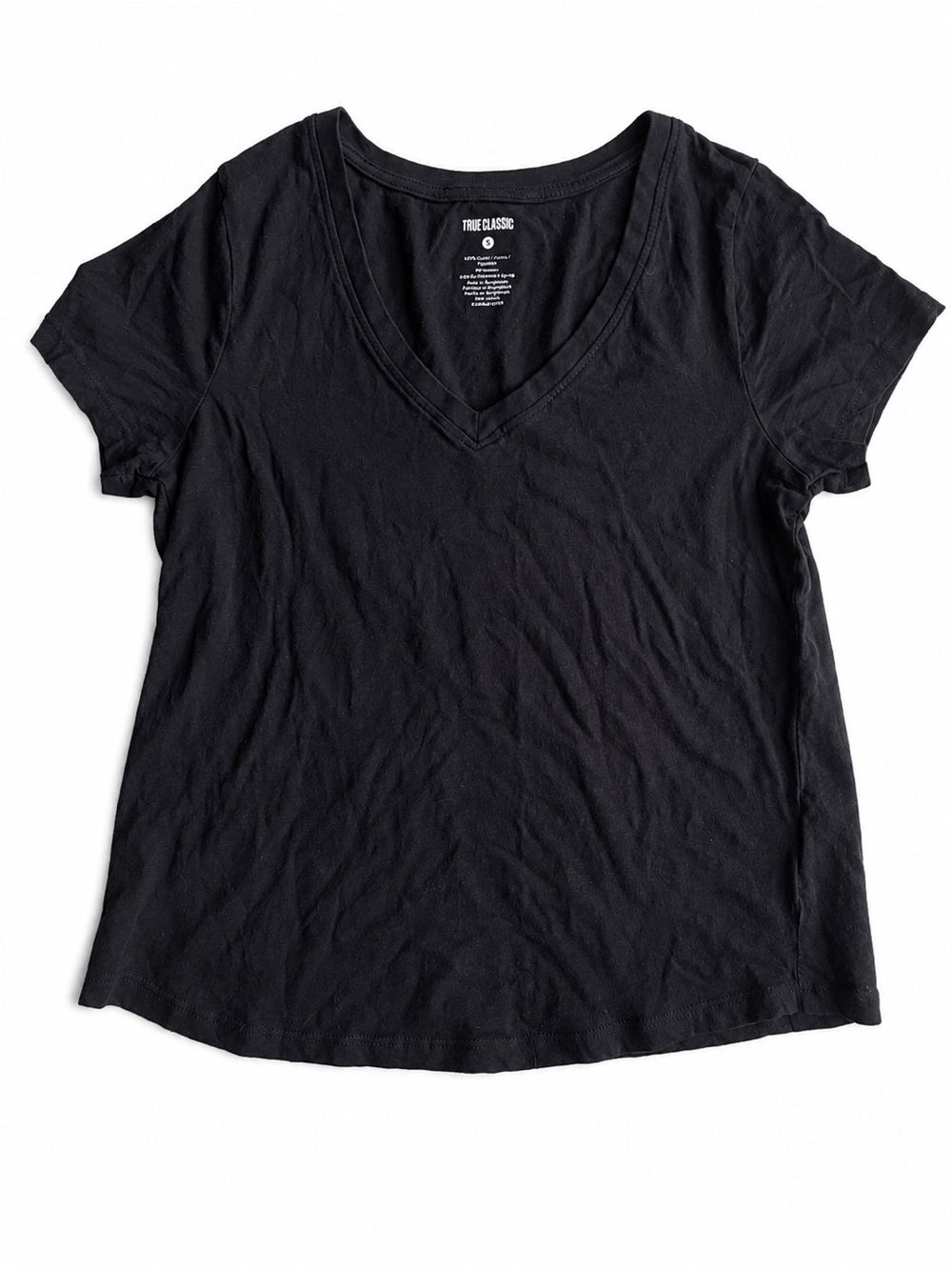(3) Women's Black V-Neck Tee True Classic & Universal Thread
